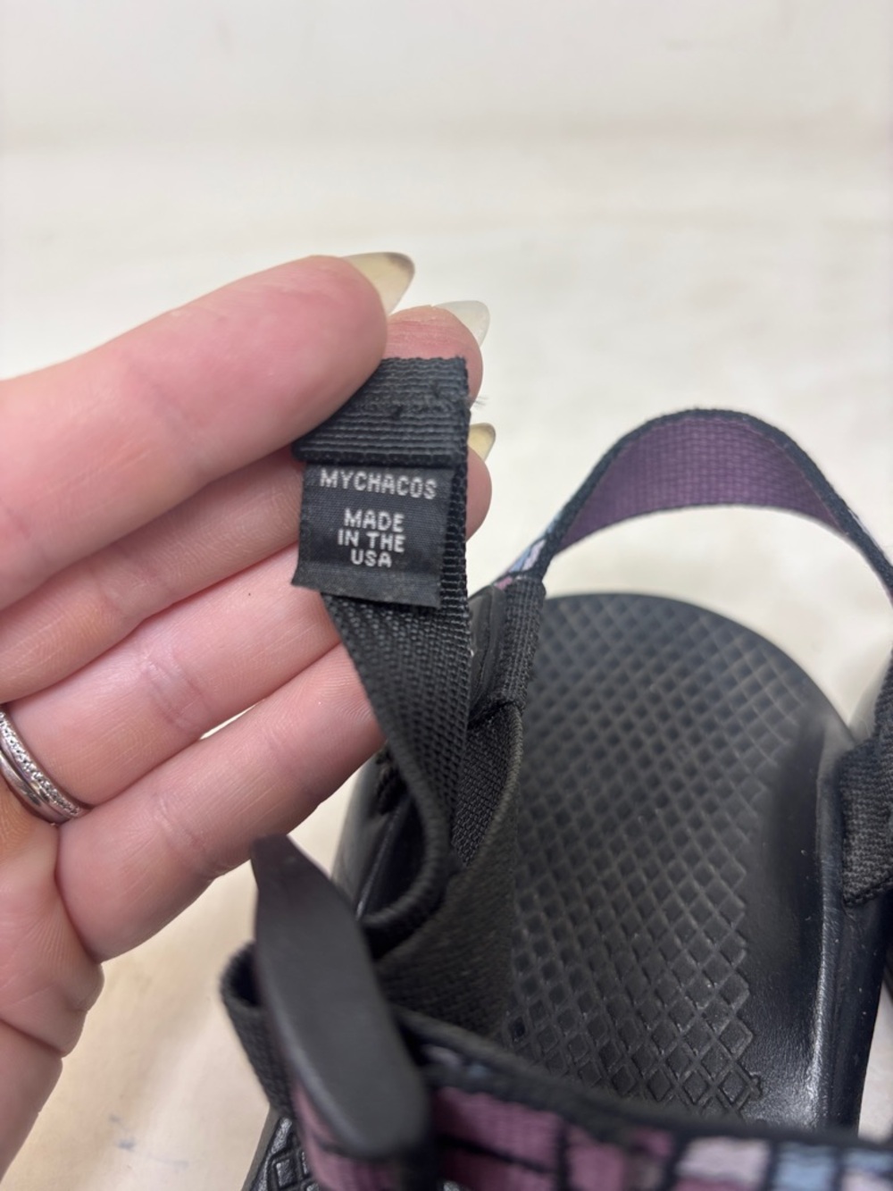Chaco Women's Sandals in Black and Purple Geometric Strap - Picture 8 of 8